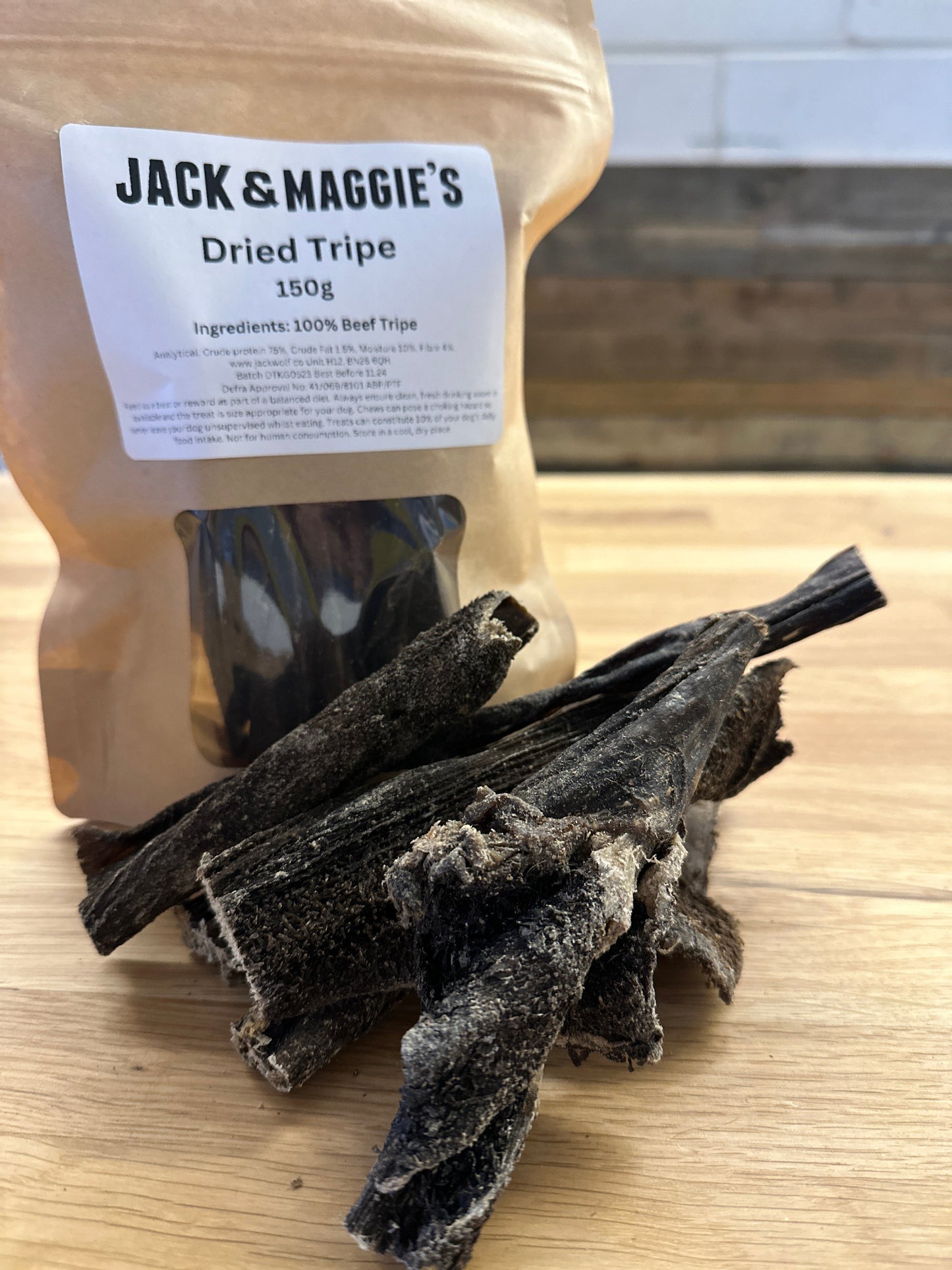 Jack Wolf Dried Tripe Sticks 150g Dried Tripe Sticks 150g