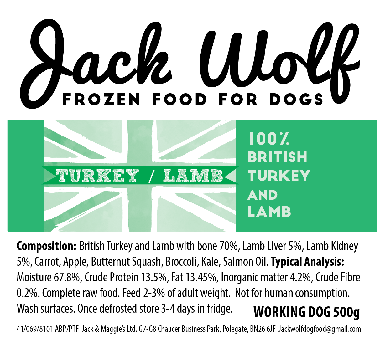 Jack Wolf Working Dog Lamb & Turkey