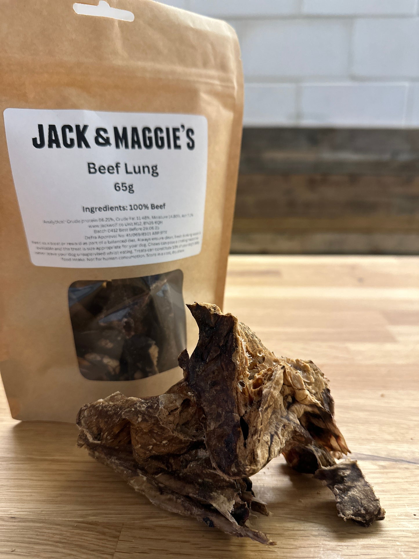 Jack Wolf Dried Beef Lung 65g Dried Beef Lung 65g