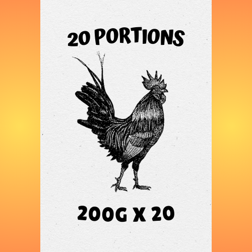 Jack Wolf Raw food 4kg Working Dog Chicken 20x200g 4kg Working Dog Chicken 20x200g